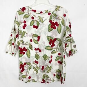 Couleur Nature by Bruno Lany Hand Printed Womens Novelty Print Top Size Large